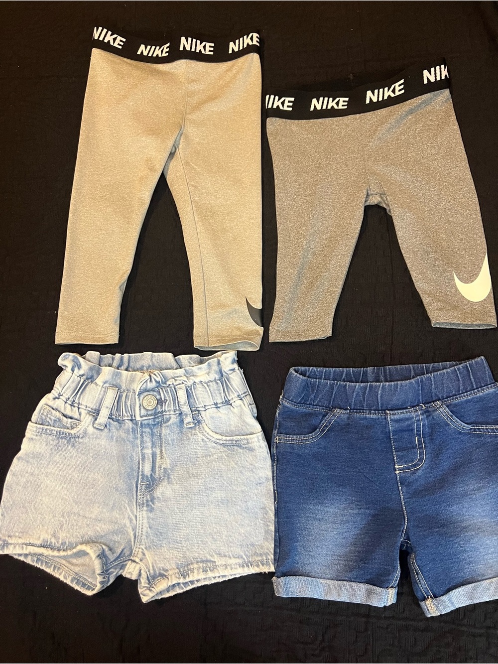 Bundle (4)Nike and Capri Leggings & Shorts, Gap & Jumping Beans Denim Shorts